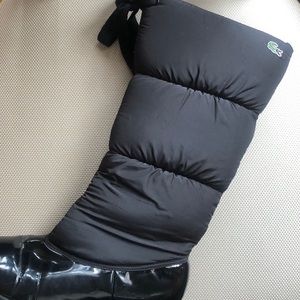 🐊 Lacoste Tall Black Puffy Down Winter Boots Sz 8